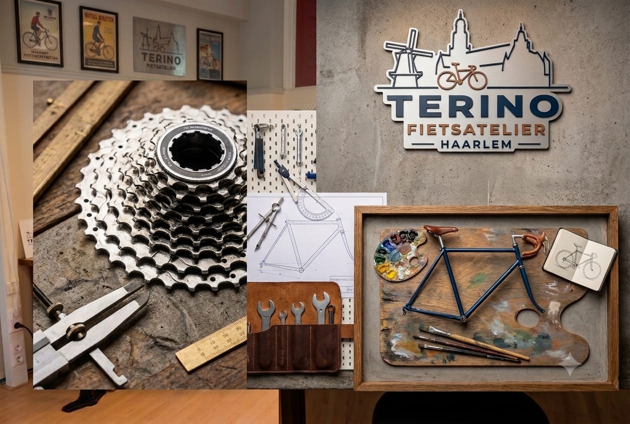Opgeknapte tweedehands fiets bij Terino Fietsatelier in Haarlem