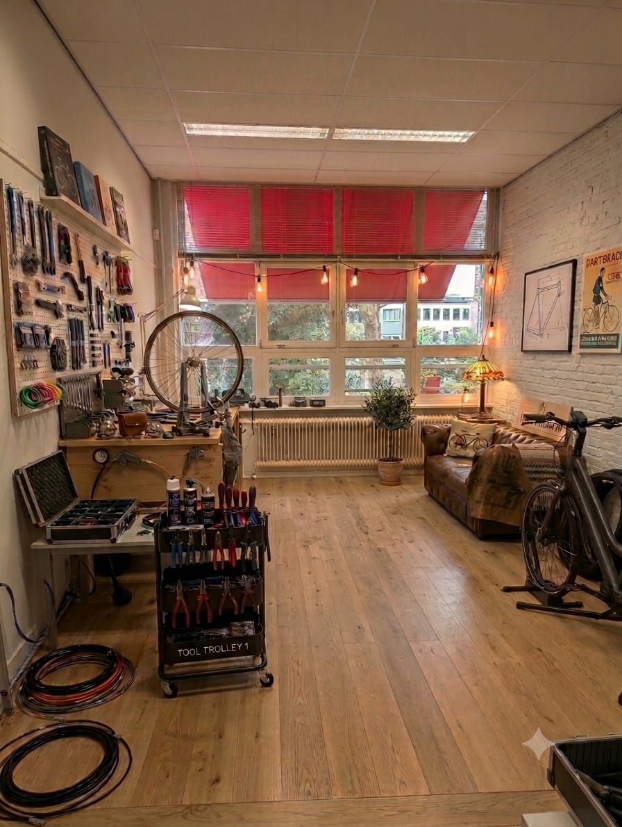 Het atelier van Terino Fietsatelier in Haarlem